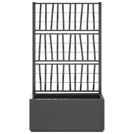 Vidaxl plantenbak met latwerk 80x36x140 cm polypropeen donkergrijs