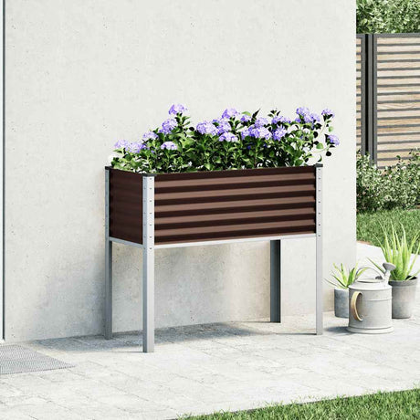 Vidaxl plantenbak bruin 100x45x90 cm staal
