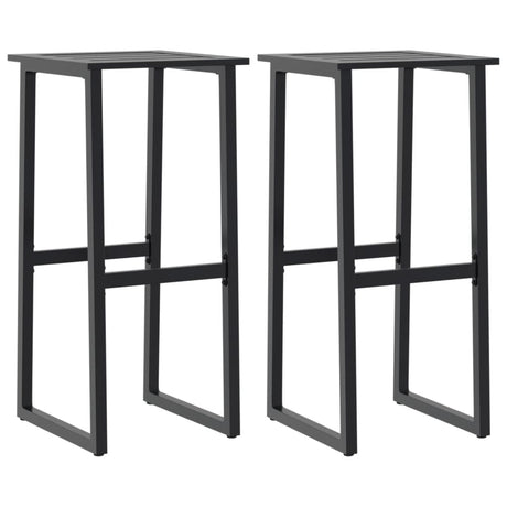 Vidaxl barkrukken 2 st 38x38x80 cm gepoedercoat staal zwart