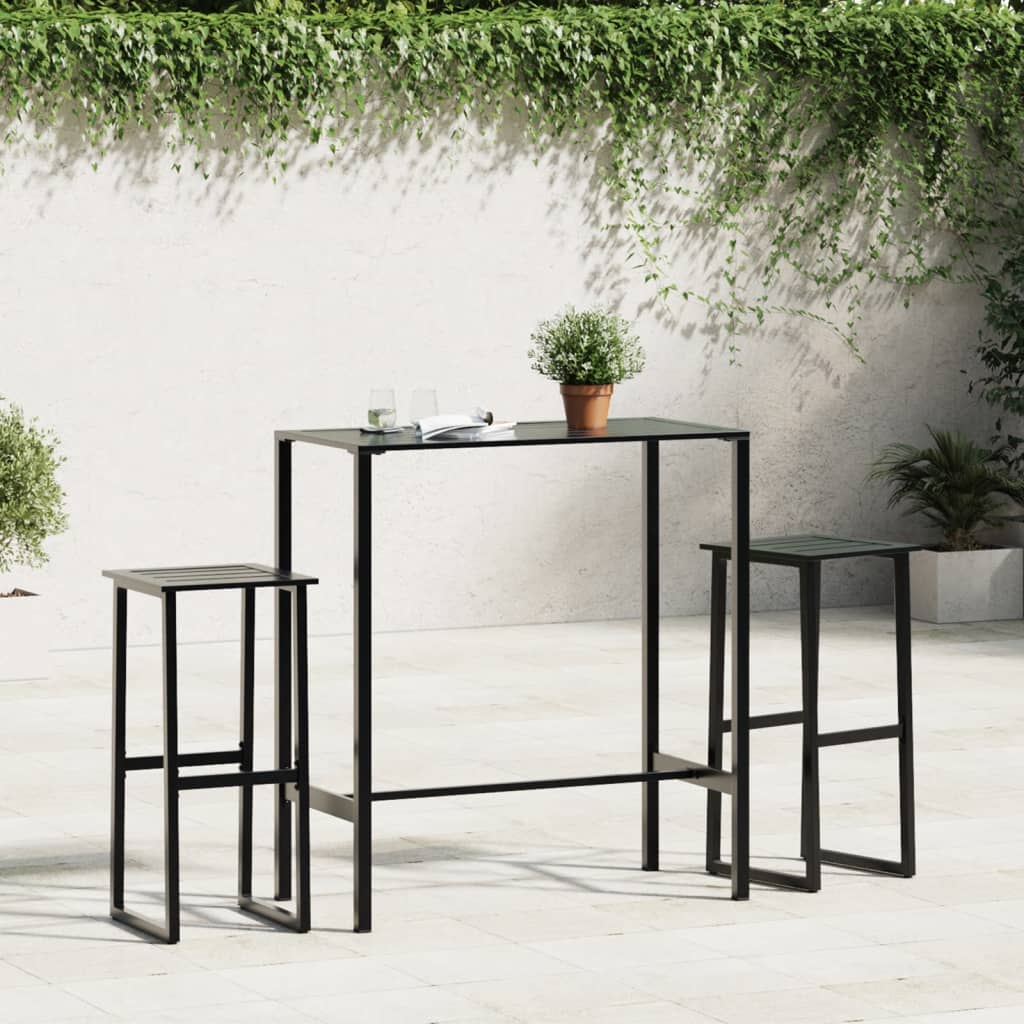 Vidaxl barkrukken 2 st 38x38x80 cm gepoedercoat staal zwart