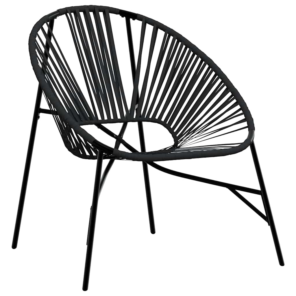 Vidaxl tuinei stoel poly rattan zwart
