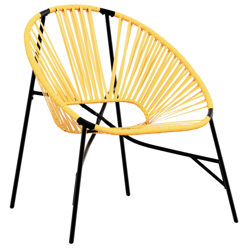 Vidaxl tuinstoel egg poly rattan zwart en geel