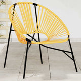 Vidaxl tuinstoel egg poly rattan zwart en geel