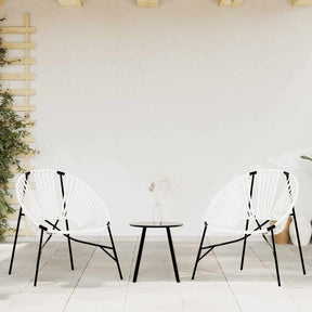 Vidaxl tuinstoelenset 3-delig poly rattan zwart en wit