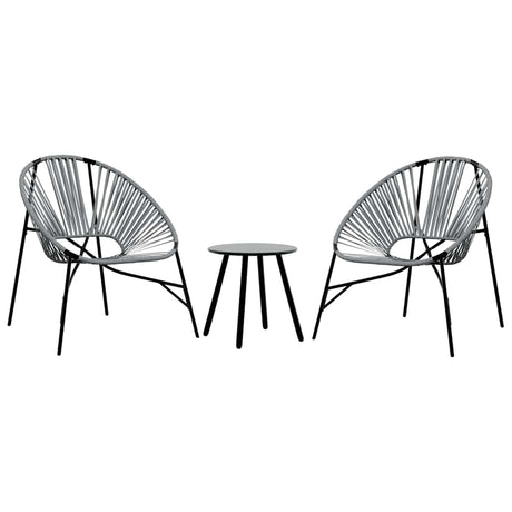 Vidaxl set tuinstoelen 3-delig poly rattan zwart en lichtgrijs