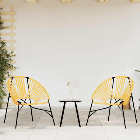 Vidaxl set tuinstoelen 3-delig poly rattan zwart en geel