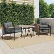 Vidaxl tuinstoelen 2 st met kussens staal zwart