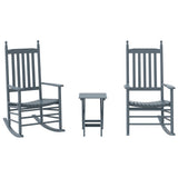 Vidaxl schommelstoelen 2 st met inklapbare tafel populierenhout grijs