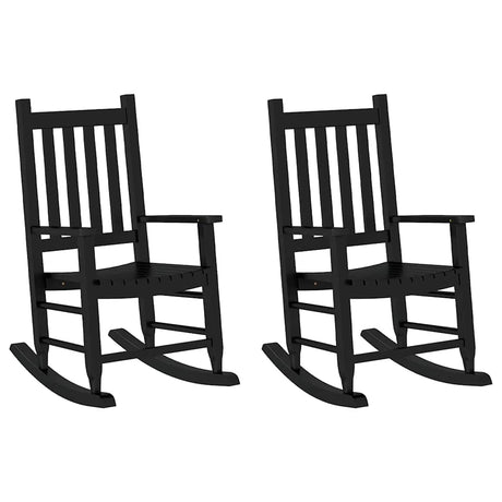 Vidaxl schommelstoelen 2 st voor kinderen massief populierenhout zwart