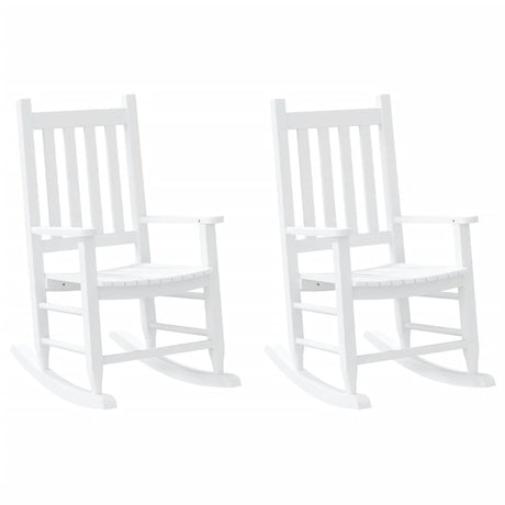 Vidaxl schommelstoelen 2 st voor kinderen massief populierenhout wit