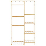 Vidaxl kledingrek met schappen 100x50x184,5 cm bamboe