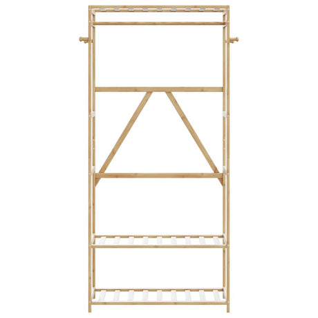 Vidaxl kledingrek met schappen 80x40x175 cm bamboe