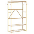 Vidaxl kledingrek met schappen 110x40x175 cm bamboe