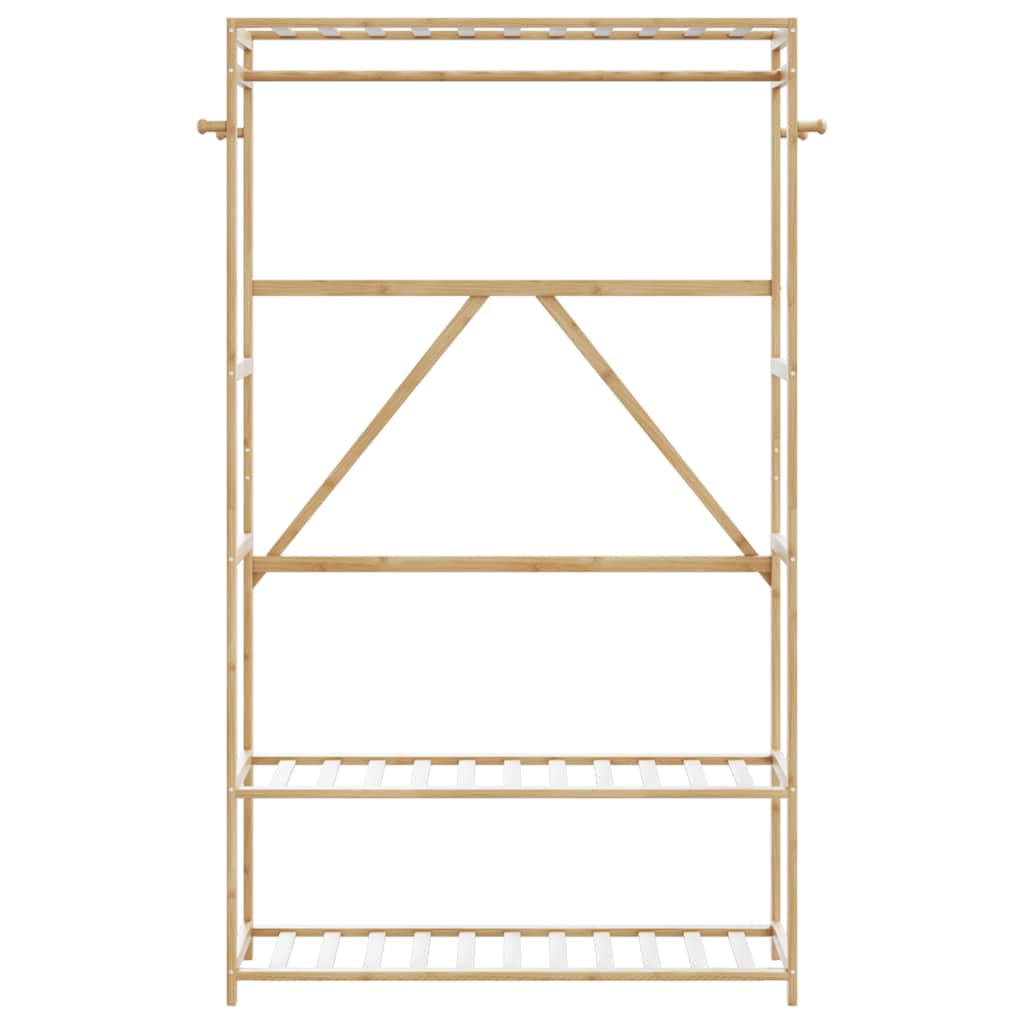 Vidaxl kledingrek met schappen 110x40x175 cm bamboe