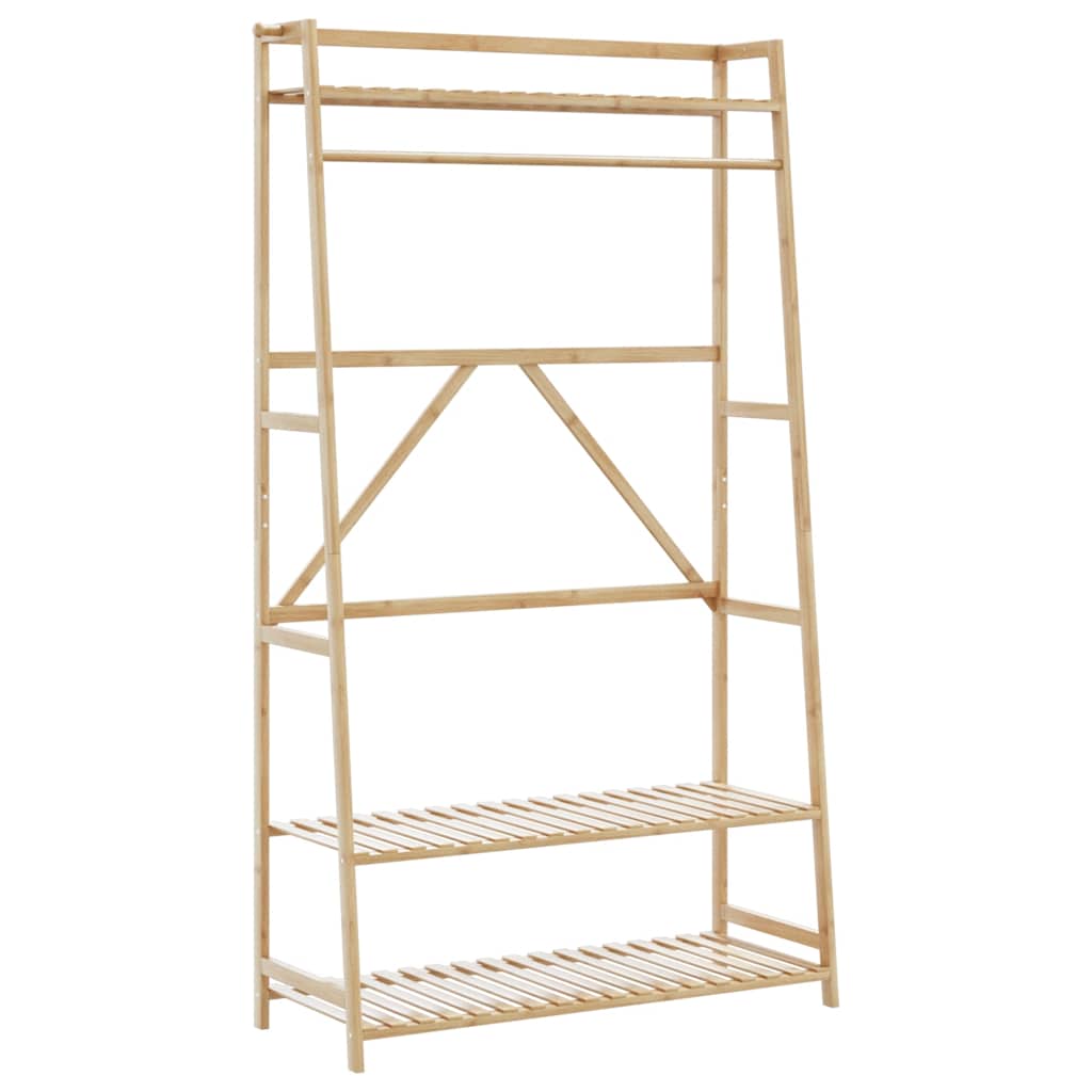 Vidaxl kledingrek met schappen 110x40x180 cm bamboe