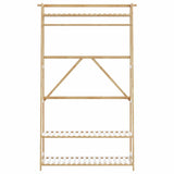 Vidaxl kledingrek met schappen 110x40x180 cm bamboe