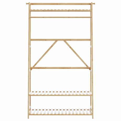 Vidaxl kledingrek met schappen 110x40x180 cm bamboe