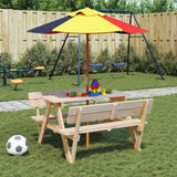 Vidaxl picknicktafel voor 4 kinderen met parasolgat massief vurenhout