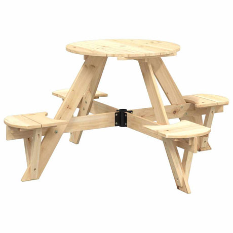 Vidaxl picknicktafel voor 4 kinderen met parasolgat rond vurenhout