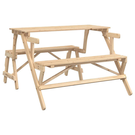 Vidaxl picknicktafel met banken 2-in-1 ombouwbaar massief vurenhout
