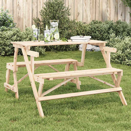 Vidaxl picknicktafel met banken 2-in-1 ombouwbaar massief vurenhout
