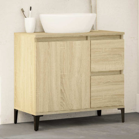 Vidaxl badkamerkast 65x33x60 cm bewerkt hout sonoma eikenkleurig