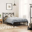 Vidaxl bedframe met hoofdbord metaal zwart 100x200 cm