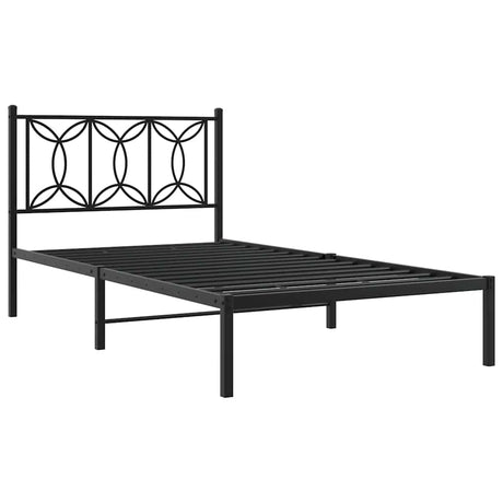 Vidaxl bedframe met hoofdbord metaal zwart 107x203 cm
