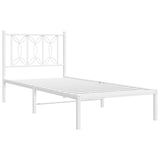 Vidaxl bedframe met hoofdbord metaal wit 80x200 cm