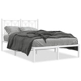 Vidaxl bedframe met hoofdbord metaal wit 120x190 cm