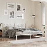 Vidaxl bedframe met hoofdbord metaal wit 183x213 cm