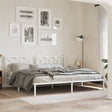 Vidaxl bedframe met hoofdbord metaal wit 193x203 cm