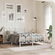 Vidaxl bedframe met hoofd- en voeteneinde metaal wit 135x190 cm