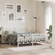 Vidaxl bedframe met hoofd- en voeteneinde metaal wit 150x200 cm