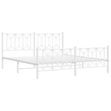Vidaxl bedframe met hoofd- en voeteneinde metaal wit 183x213 cm