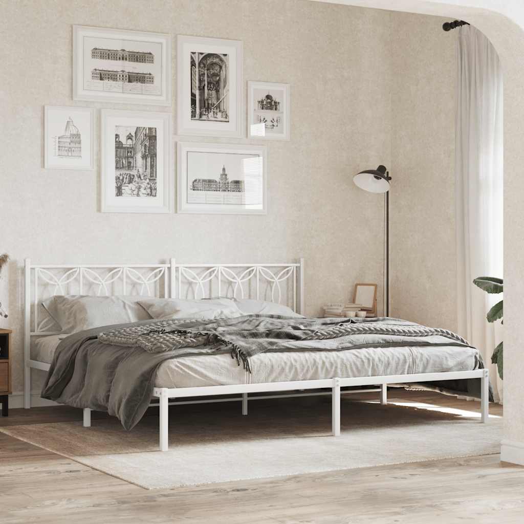 Vidaxl vervangend hoofdbord 200 cm metaal wit