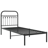 Vidaxl bedframe met hoofdbord metaal zwart 75x190 cm