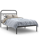 Vidaxl bedframe met hoofdbord metaal zwart 107x203 cm