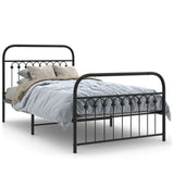 Vidaxl bedframe met hoofd- en voeteneinde metaal zwart 100x190 cm