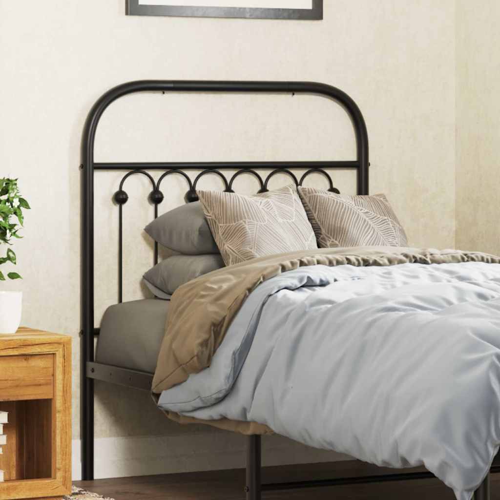 Vidaxl vervangend hoofdbord 75 cm metaal zwart