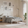 Vidaxl bedframe met hoofdbord metaal wit 120x200 cm