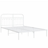Vidaxl bedframe met hoofdbord metaal wit 140x190 cm