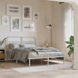 Vidaxl bedframe met hoofdbord metaal wit 140x190 cm