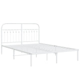 Vidaxl bedframe met hoofdbord metaal wit 140x200 cm