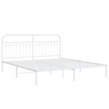 Vidaxl bedframe met hoofdbord metaal wit 183x203 cm