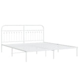 Vidaxl bedframe met hoofdbord metaal wit 183x213 cm