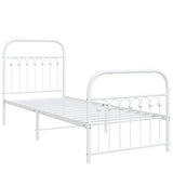 Vidaxl bedframe met hoofd- en voeteneinde metaal wit 75x190 cm