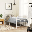 Vidaxl bedframe met hoofd- en voeteneinde metaal wit 75x190 cm