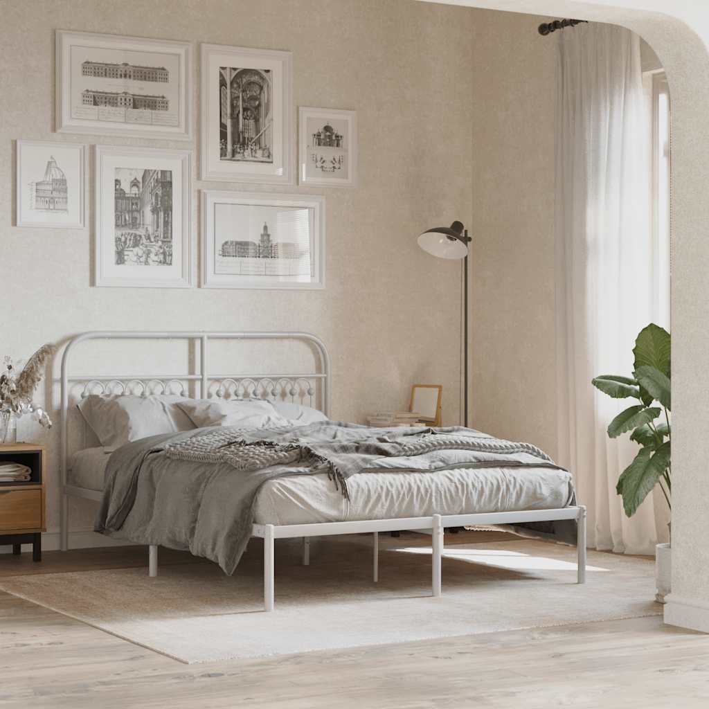 Vidaxl vervangend hoofdbord 135 cm metaal wit