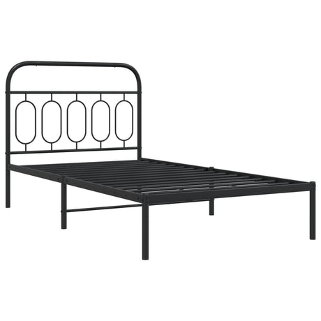 Vidaxl bedframe met hoofdbord metaal zwart 100x190 cm